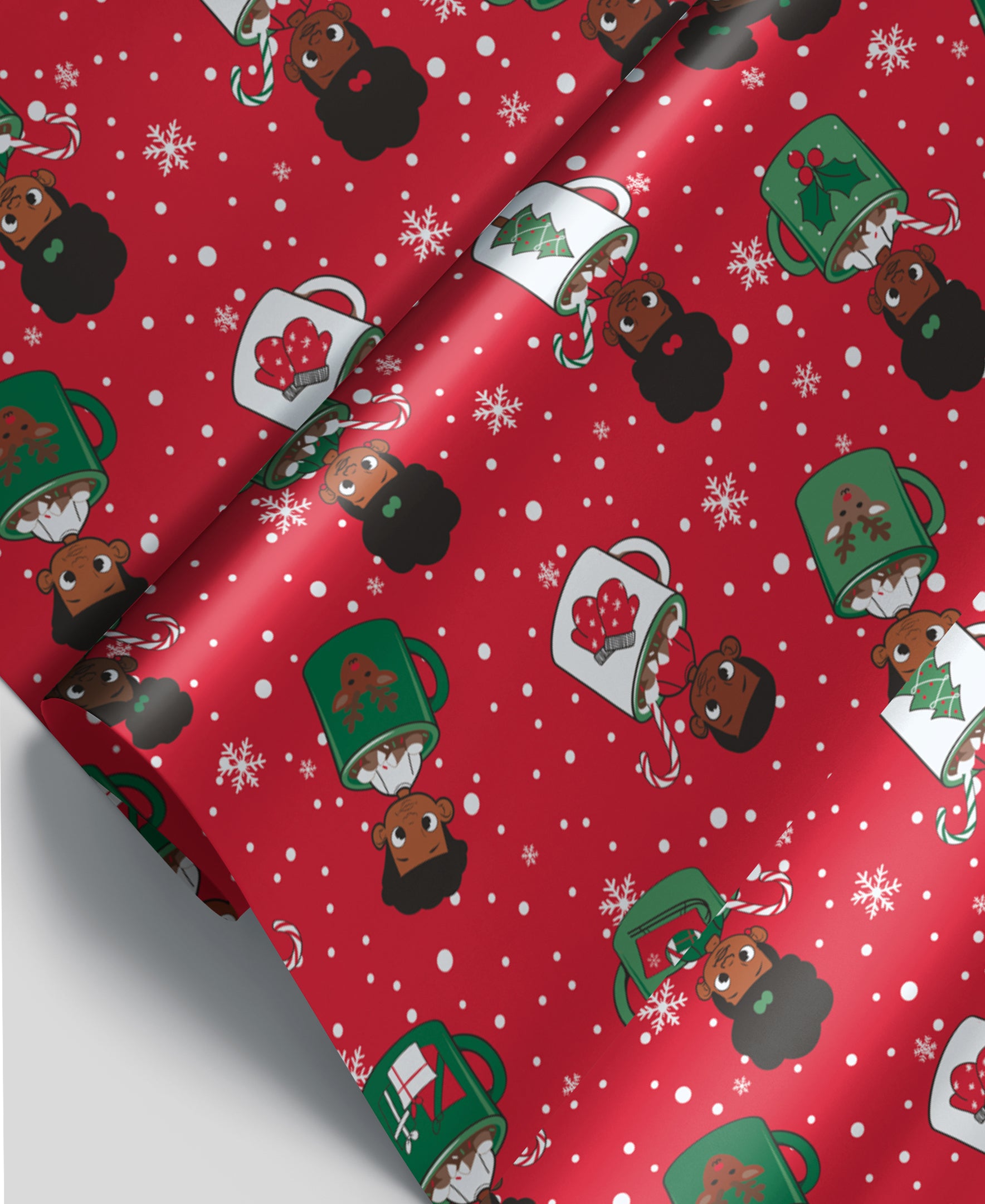 Fulmoon 16 Pieces African American Christmas Wrapping Paper Gift Wrap  Christmas Wrapping Paper Rolls for Black People Man Women Gifts Holiday