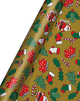 Wrap- Santa and Kids Gold Foil Gift Wrap