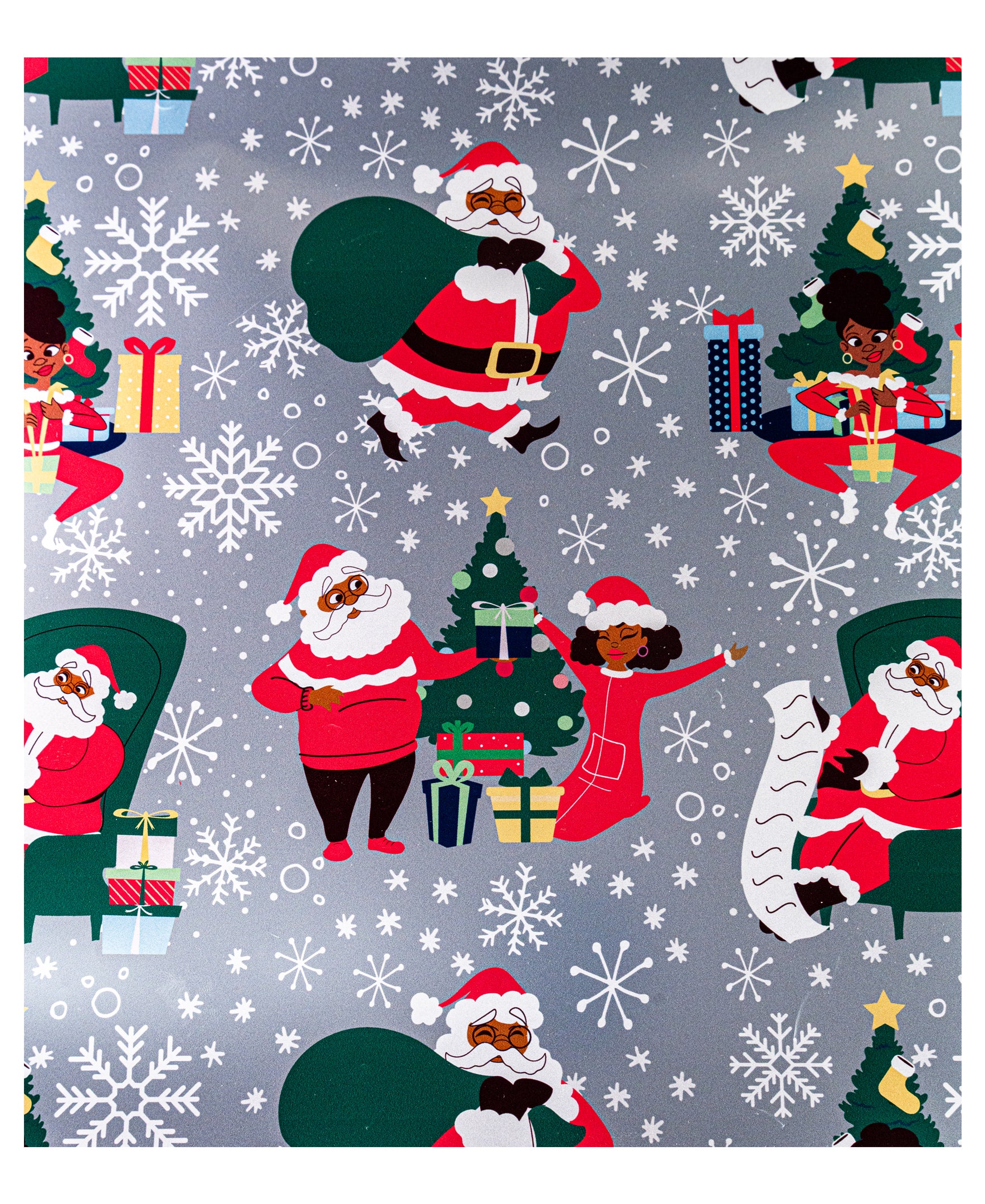 Black Paper Party ’Tis The Season Foil Gift Wrap Multipack – 4 Rolls, 180 sq. ft.
