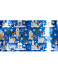 Blue Carolers Foil Gift Wrap