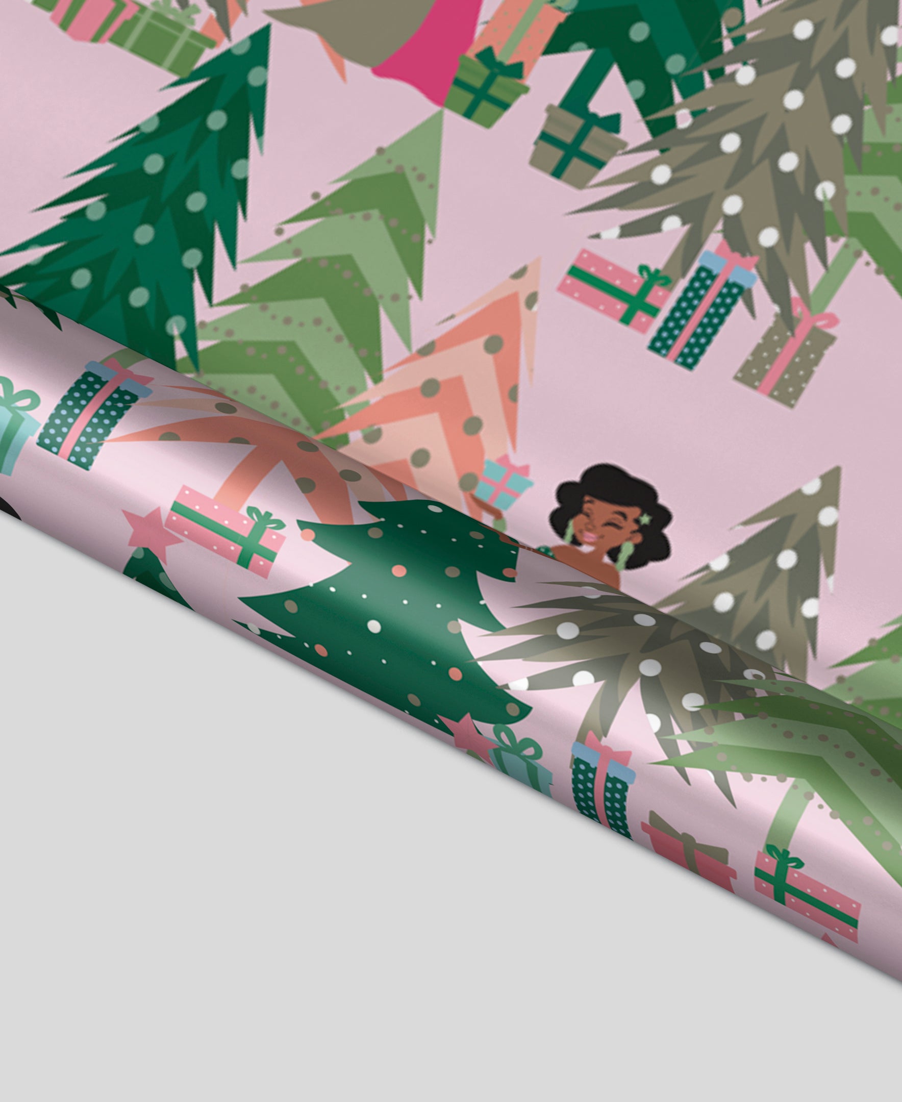 Black Paper Party Rich Auntie Vibes Gift Wrap Multipack – 4 Rolls, 180 sq. ft.