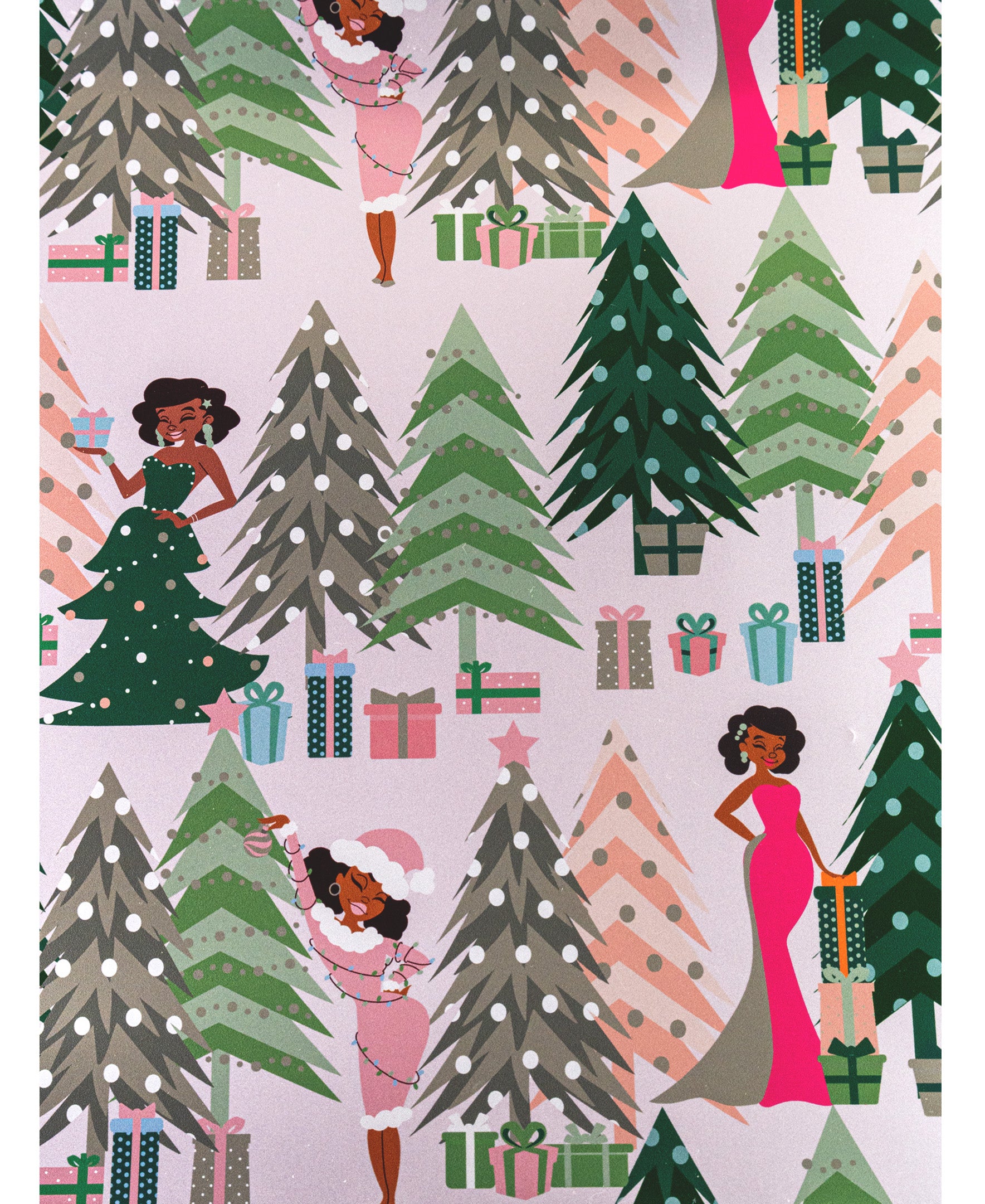 Black Paper Party Rich Auntie Vibes Gift Wrap Multipack – 4 Rolls, 180 sq. ft.