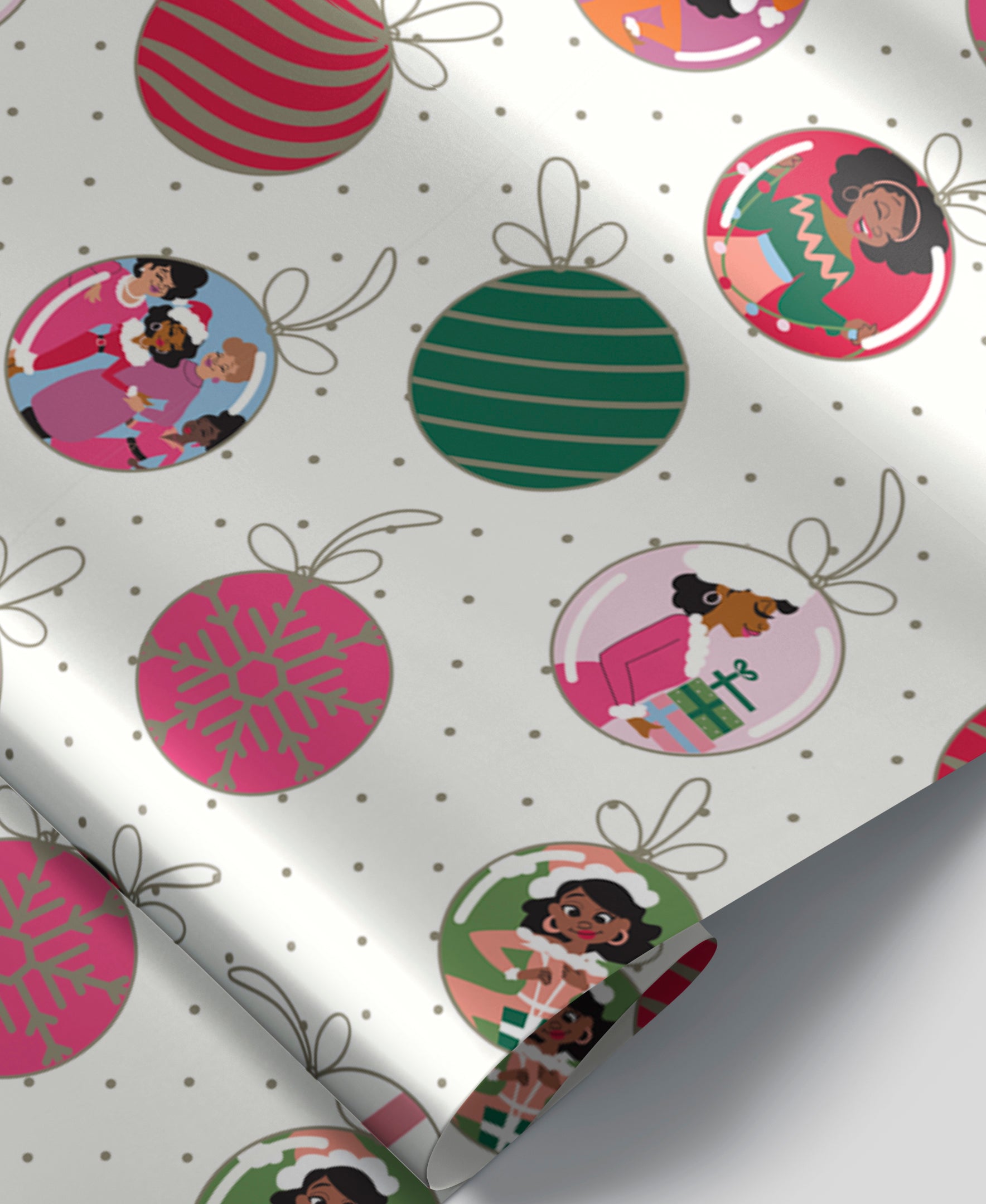 Black Paper Party Rich Auntie Vibes Gift Wrap Multipack – 4 Rolls, 180 sq. ft.