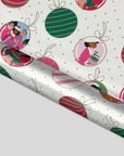 White Holly Ornaments Gift Wrap