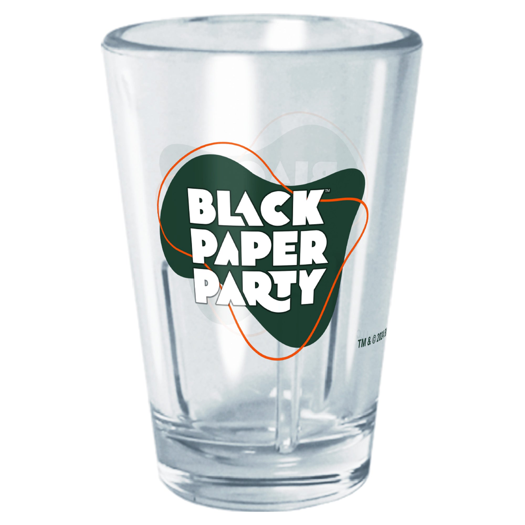 2 oz Tritan Collectible Cup Black Paper Party Black Paper Wavy Logo