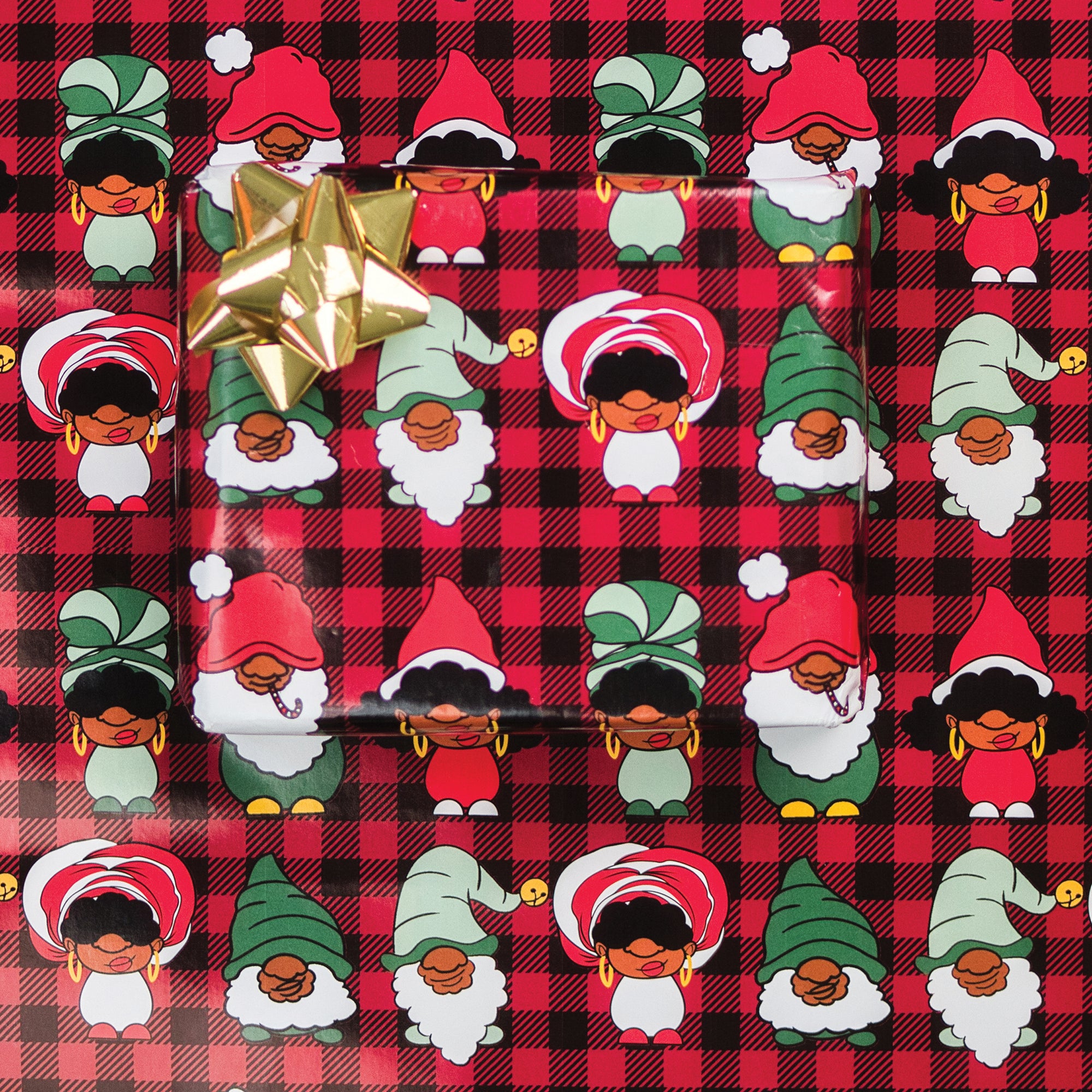 Black Paper Party Traditional Holiday Gift Wrap Multipack – 4 Rolls, 180 sq. ft.
