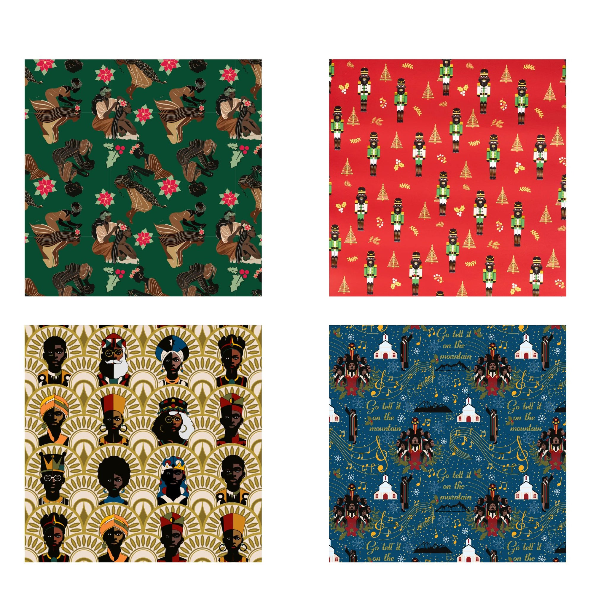 Black Paper Party Nile Noel Gift Wrap Multipack – 4 Rolls, 180 sq. ft.