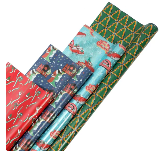 Christmas Holiday Themed Gift Bag and Tissue Paper Set, 10 Pack