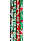 Black Paper Party Letters to Santa foil gift wrap set with four coordinating holiday wrapping paper rolls.