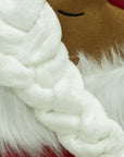 White braided hair detail on the Nana Klaus Letters to Santa holiday stocking.