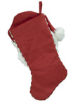 Back of the red Papa Klaus Letters to Santa holiday stocking by Black Paper Party.