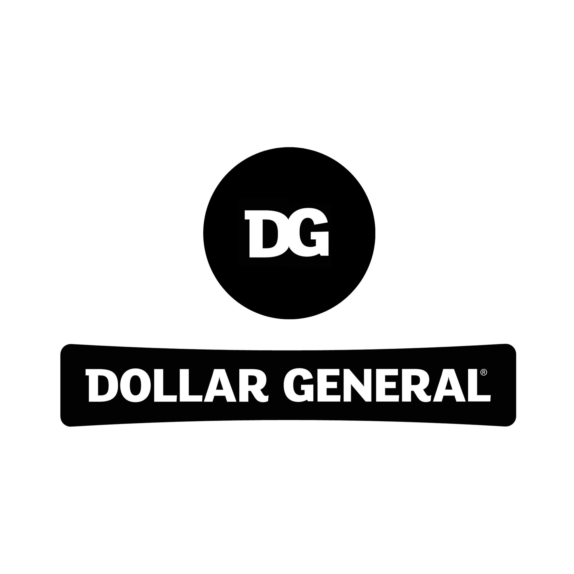 dollar general logo and icon stacked and in black and white