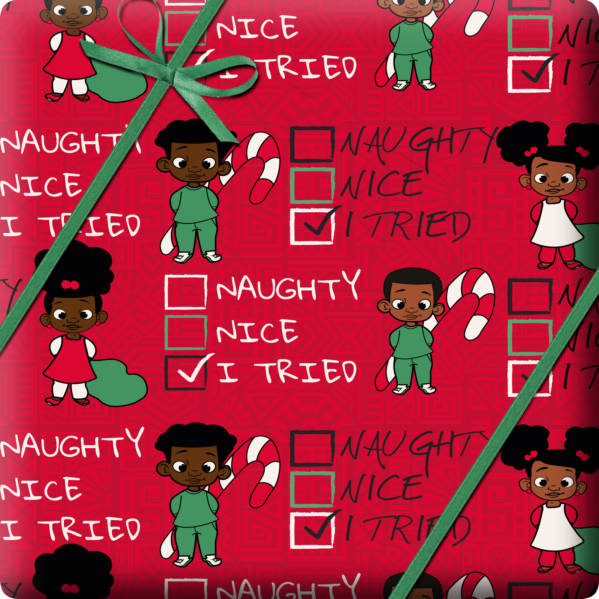 Black Paper Party Traditional Holiday Gift Wrap Multipack – 4 Rolls, 180 sq. ft.