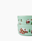 Ceramic Ramekin Set Klaus Family Winter Scene (set of 2)