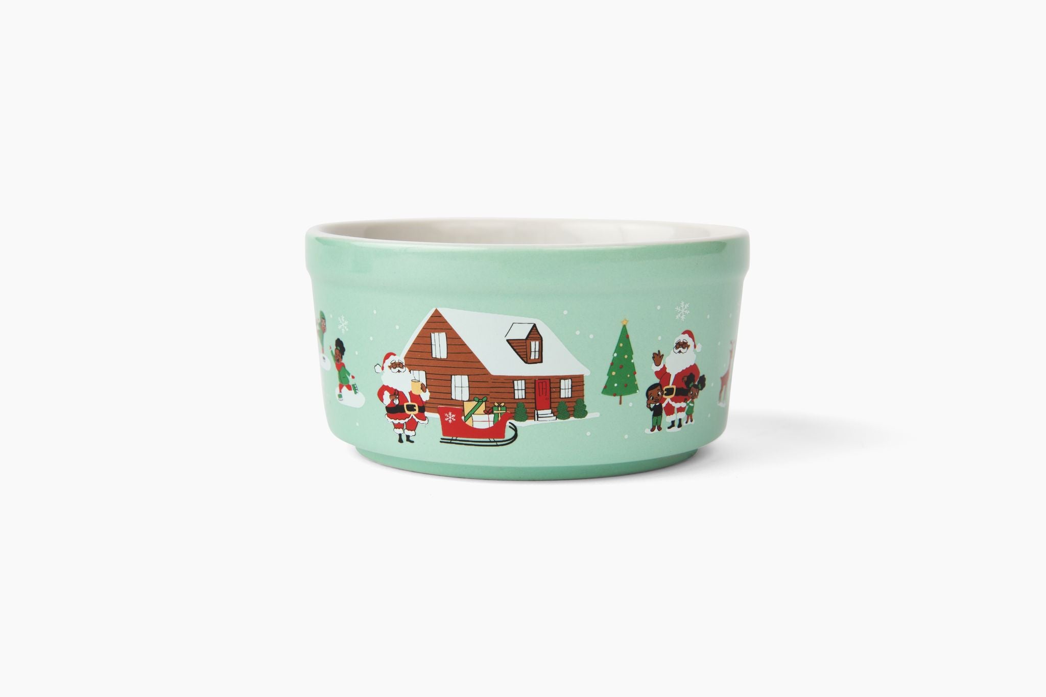 Black Paper Party Holiday Klaus Family Winter Scene Loaf Pan - Green