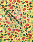 Santa and Kids Gold Foil Gift Wrap