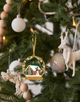 24K Gold Plated Holiday Snow Globe Ornament