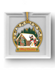 24K Gold Plated Holiday Snow Globe Ornament