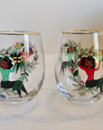 Shark Tank Holiday Holly Wine Glasses (2 Pack)