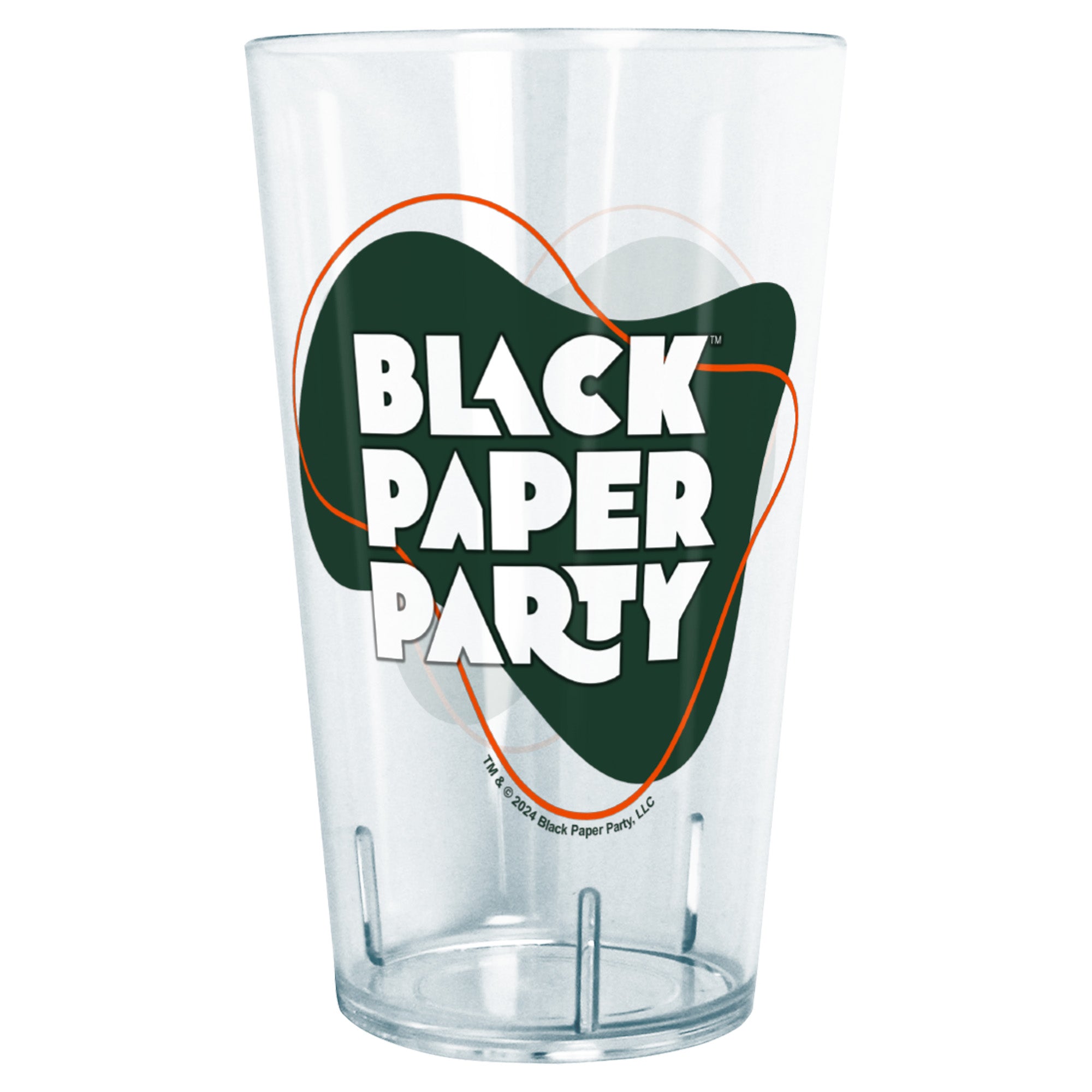 24 oz Tritan Drinking Cup Black Paper Party Black Paper Wavy Logo