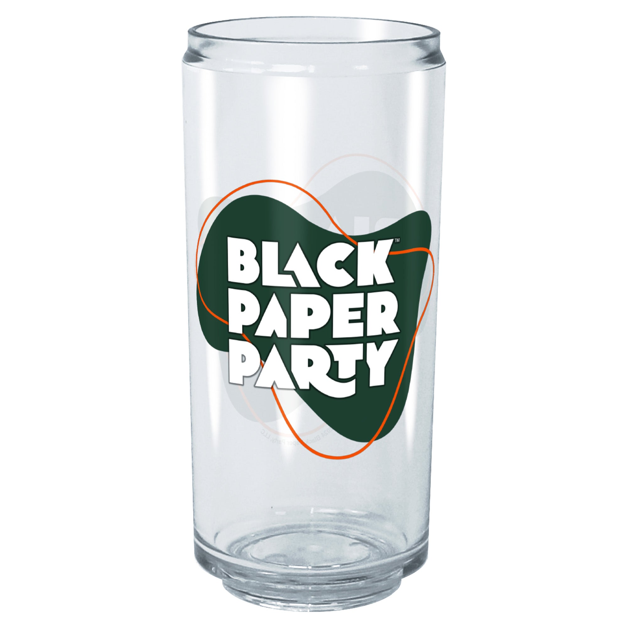 16 oz Tritan Drinking Cup Black Paper Party Black Paper Wavy Logo