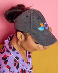 Ladies Black Wash Joy Curl Cap