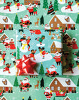 Black Paper Party Traditional Holiday Gift Wrap Multipack – 4 Rolls, 45 sq. ft.