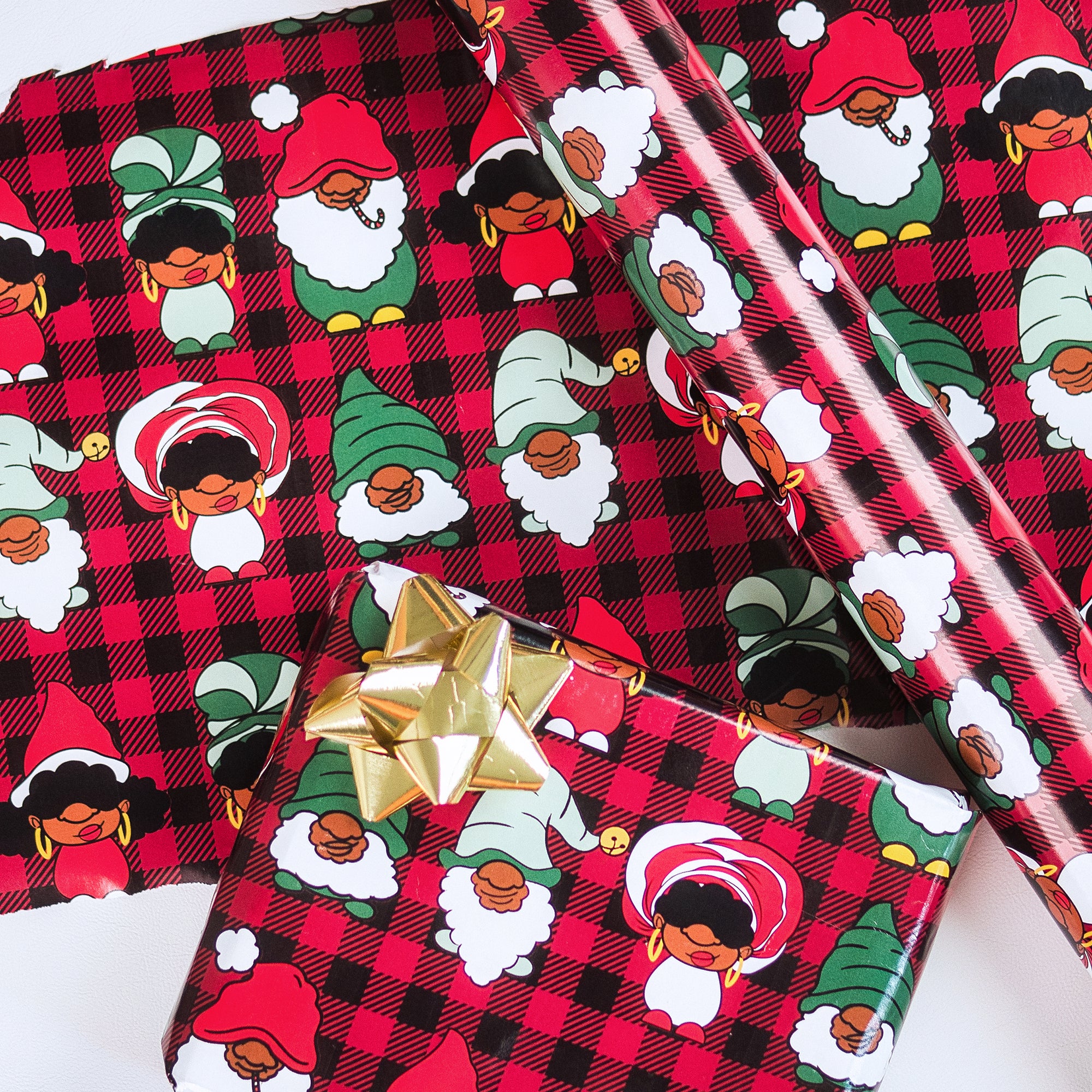 Black Paper Party Traditional Holiday Gift Wrap Multipack – 4 Rolls, 45 sq. ft.