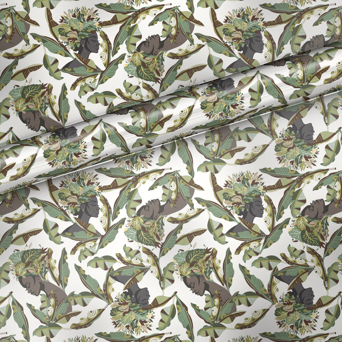 Camo Collard gift wrap, flat sheet with roll, satin finish