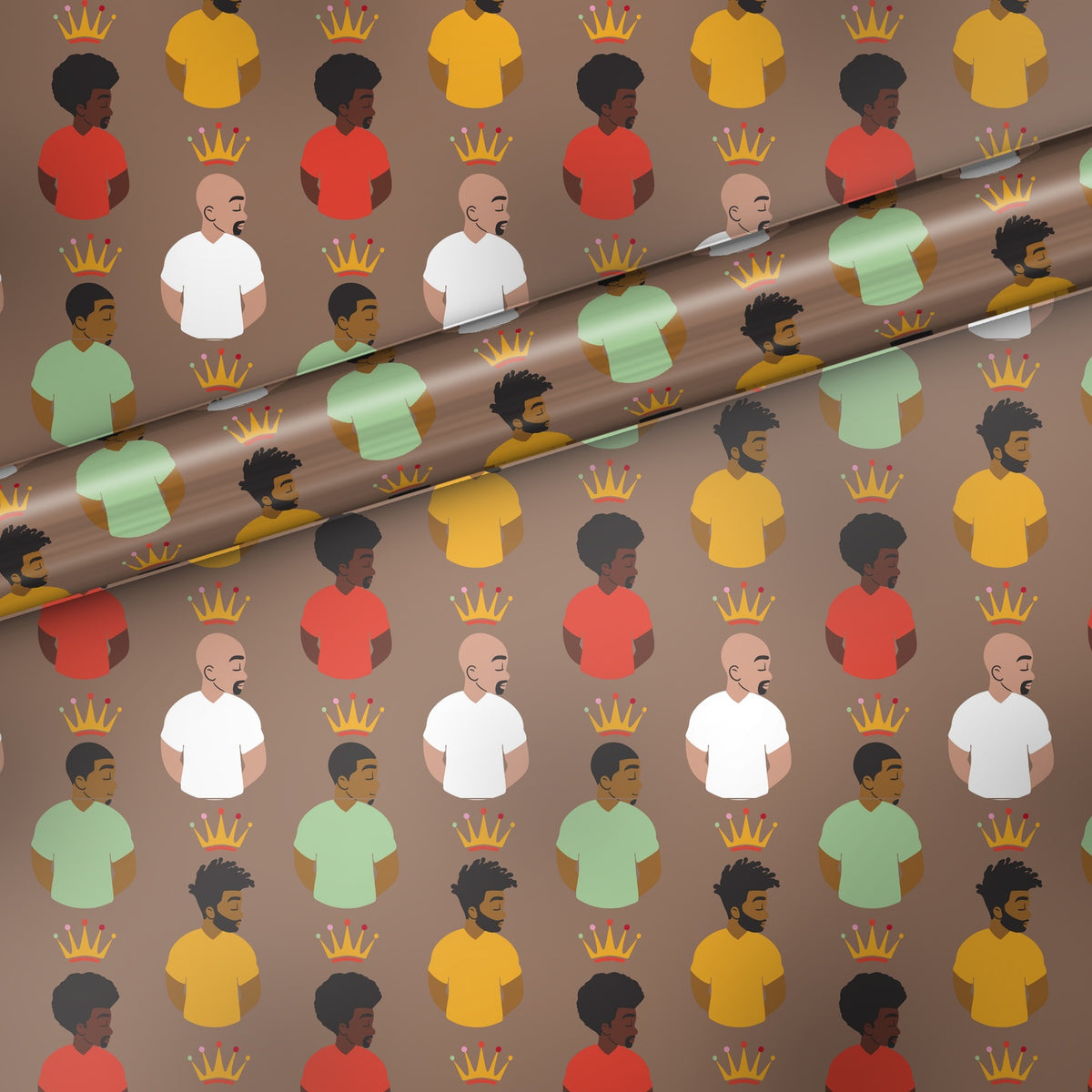 Kings gift wrap, flat sheet with roll, satin finish