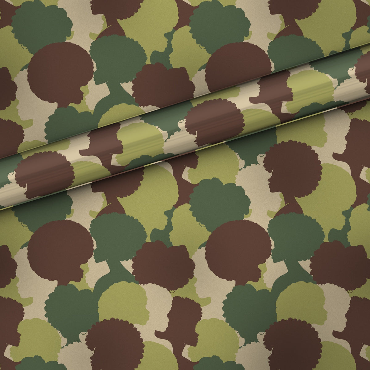 Queen Camo gift wrap, flat sheet with roll, matte finish