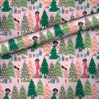 Aunt Holly Tree African American Christmas Gift Wrap | Made to Order Roll