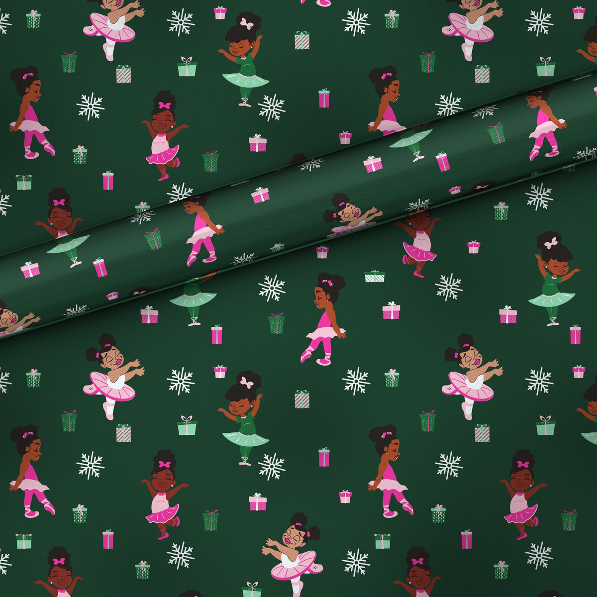 Baby Ballerina gift wrap, flat sheet with roll, matte finish
