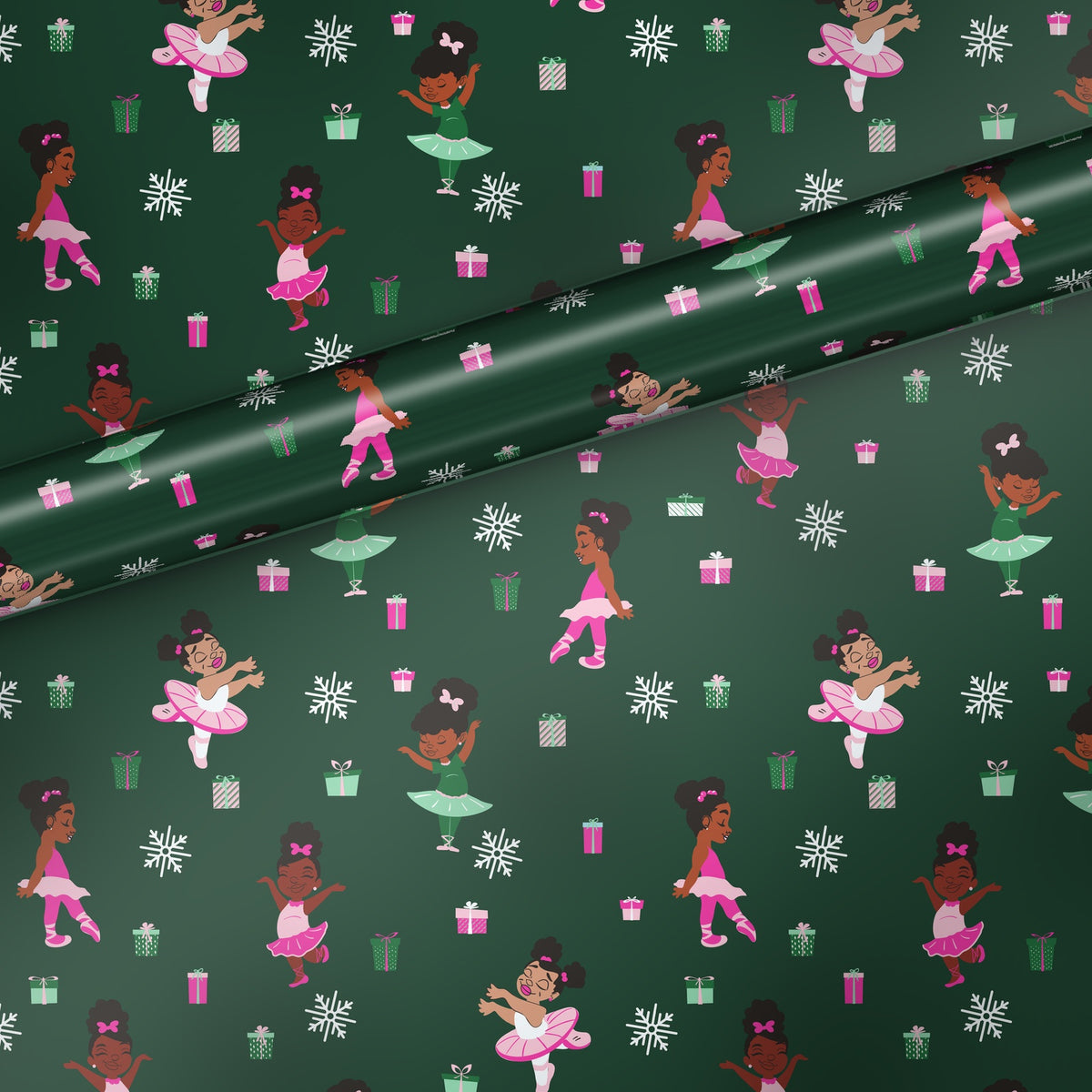 Baby Ballerina gift wrap, flat sheet with roll, satin finish