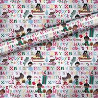 Baby's First Christmas African American Baby Gift Wrap | Made to Order Roll