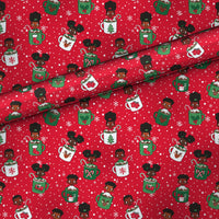Kids in Mugs African American Christmas Gift Wrap | Made to Order Roll