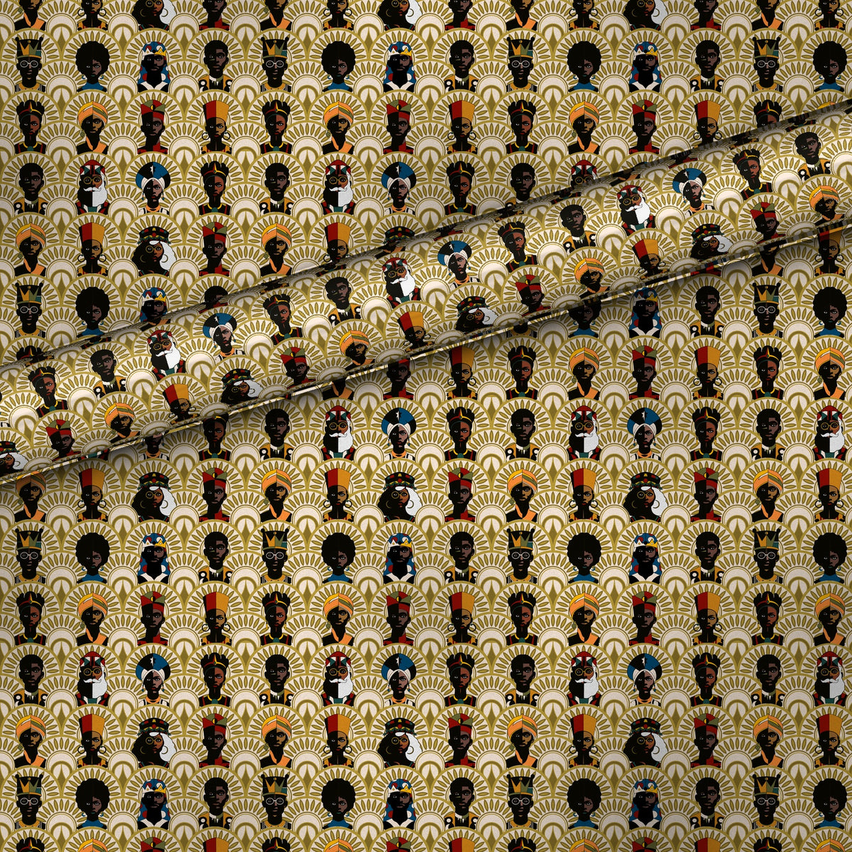 Kings and Queens gift wrap, flat sheet with roll, matte finish