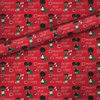 Naughty Nice I Tried African American Christmas Gift Wrap | Made to Order Roll