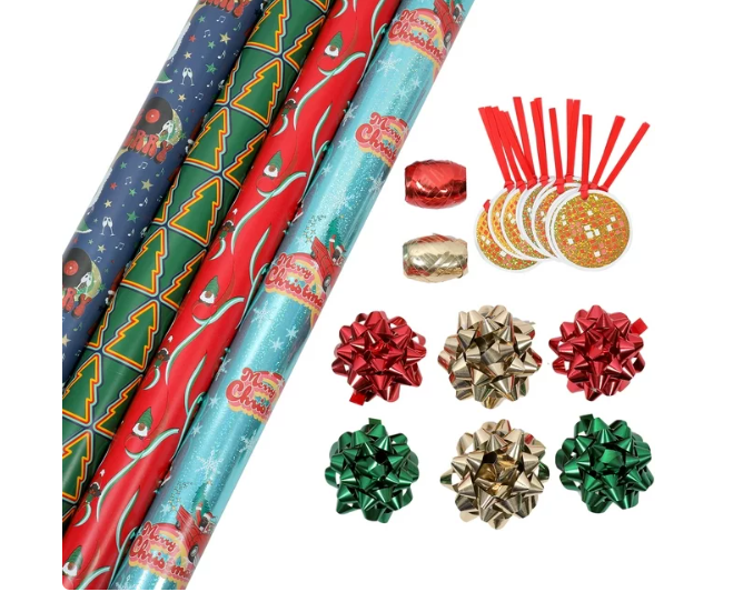 JAM PAPER Gift Wrap, Kraft Wrapping Paper, 25 Sq Ft per Roll, Black Kraft  Paper, 2/Pack
