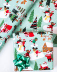 Black Paper Party Traditional Holiday Gift Wrap Multipack – 4 Rolls, 45 sq. ft.