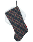 Plaid back of the Nana Klaus Noire Noel holiday stocking by Black Paper Party.