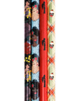 Black Paper Party Noire Noel foil gift wrap set with four coordinating holiday wrapping paper rolls.