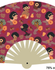 Black Paper Party “Sistas of Fall” Hand Fan – 13″ × 25″