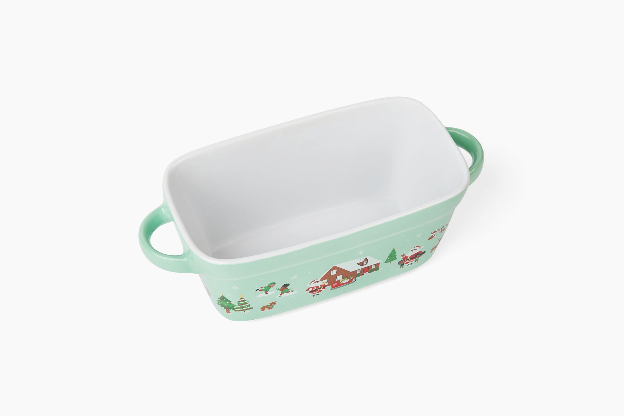 Ceramic Loaf Pan Klaus Family Winter Scene