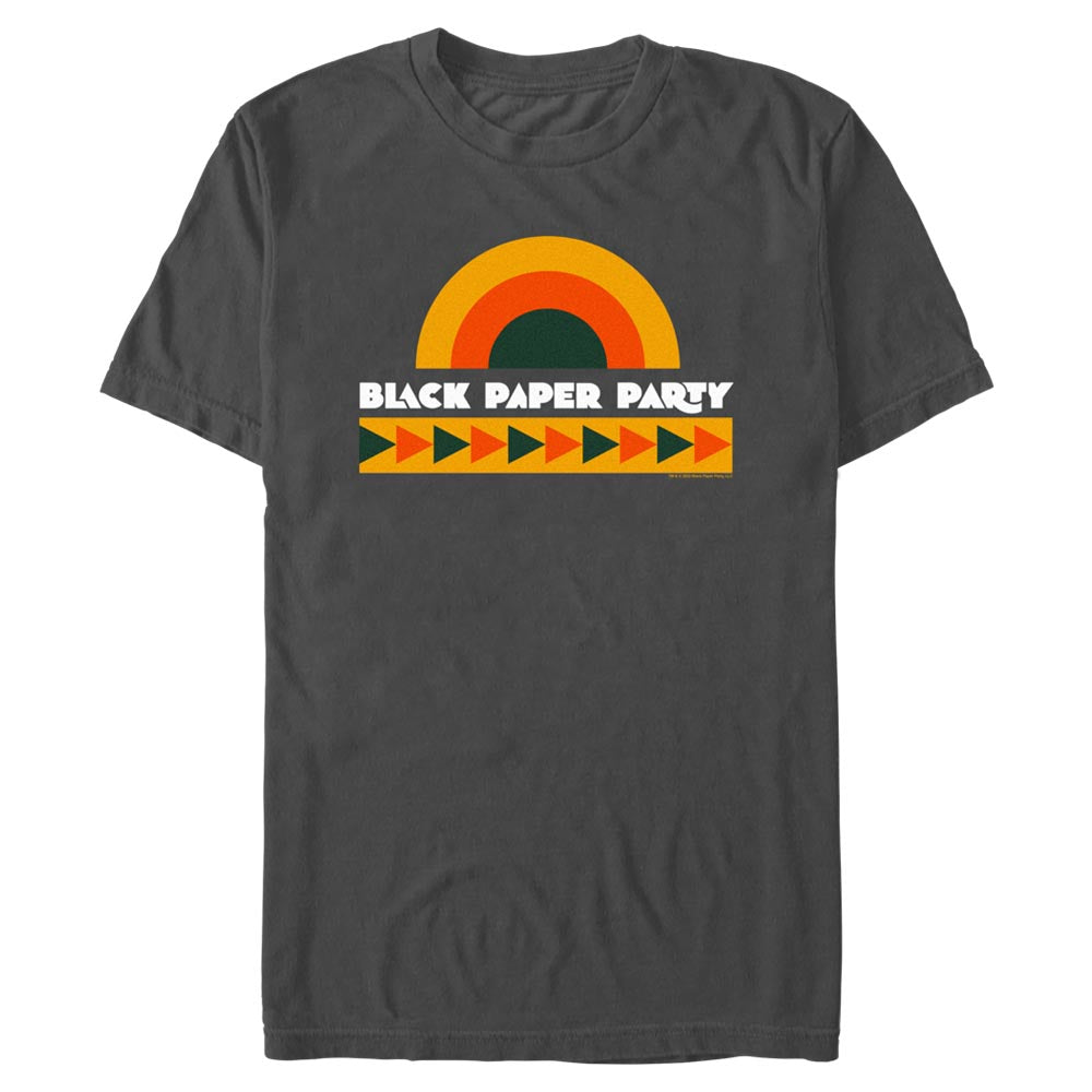 Men&#39;s Black Paper Party Rainbow Logo