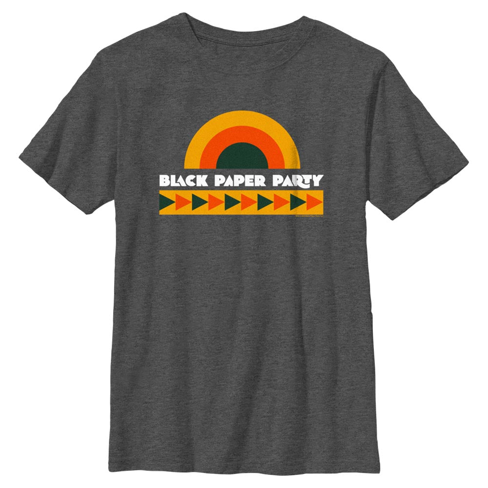 Boy&#39;s Black Paper Party Rainbow Logo