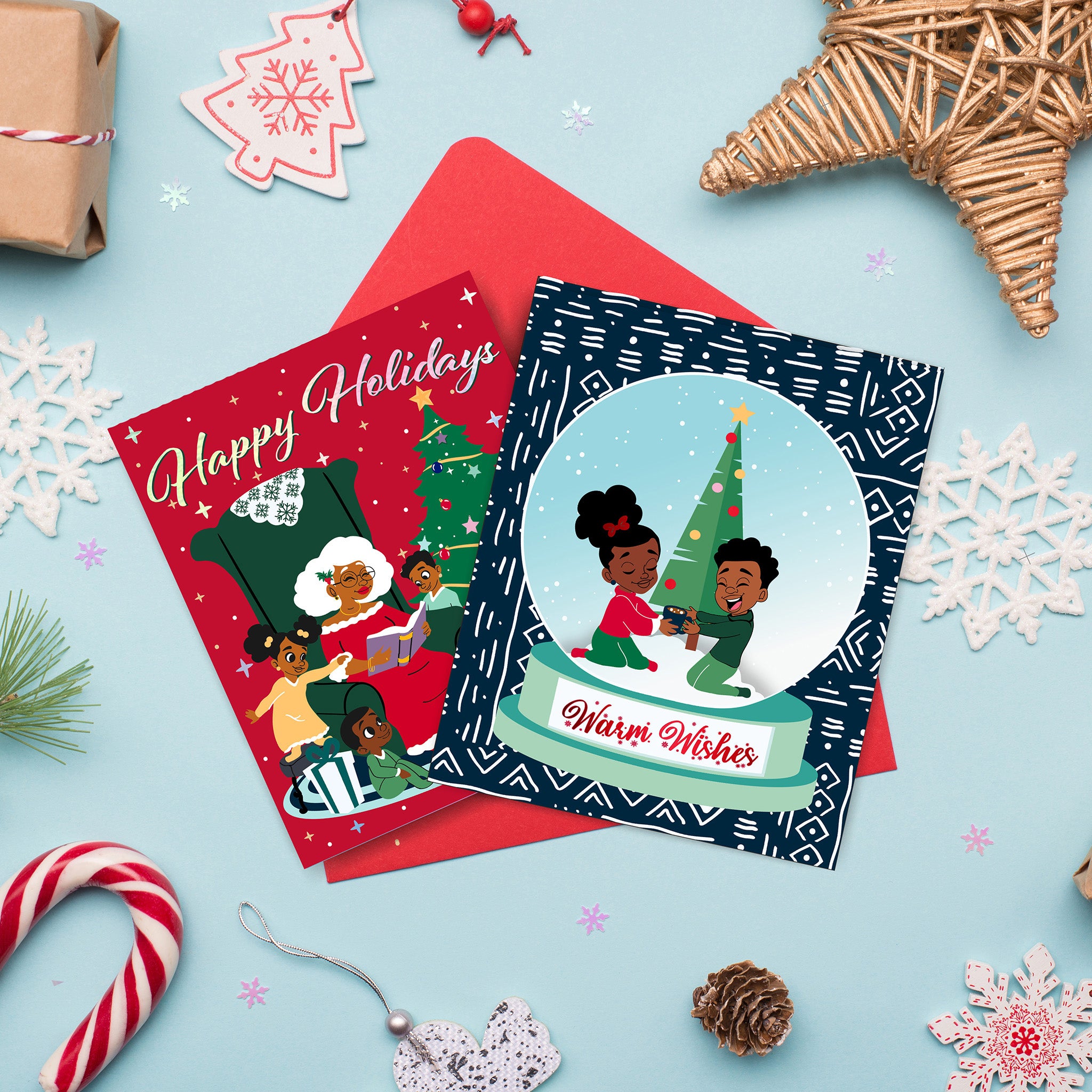 5 Pack Holiday Cards Snow Much Fun