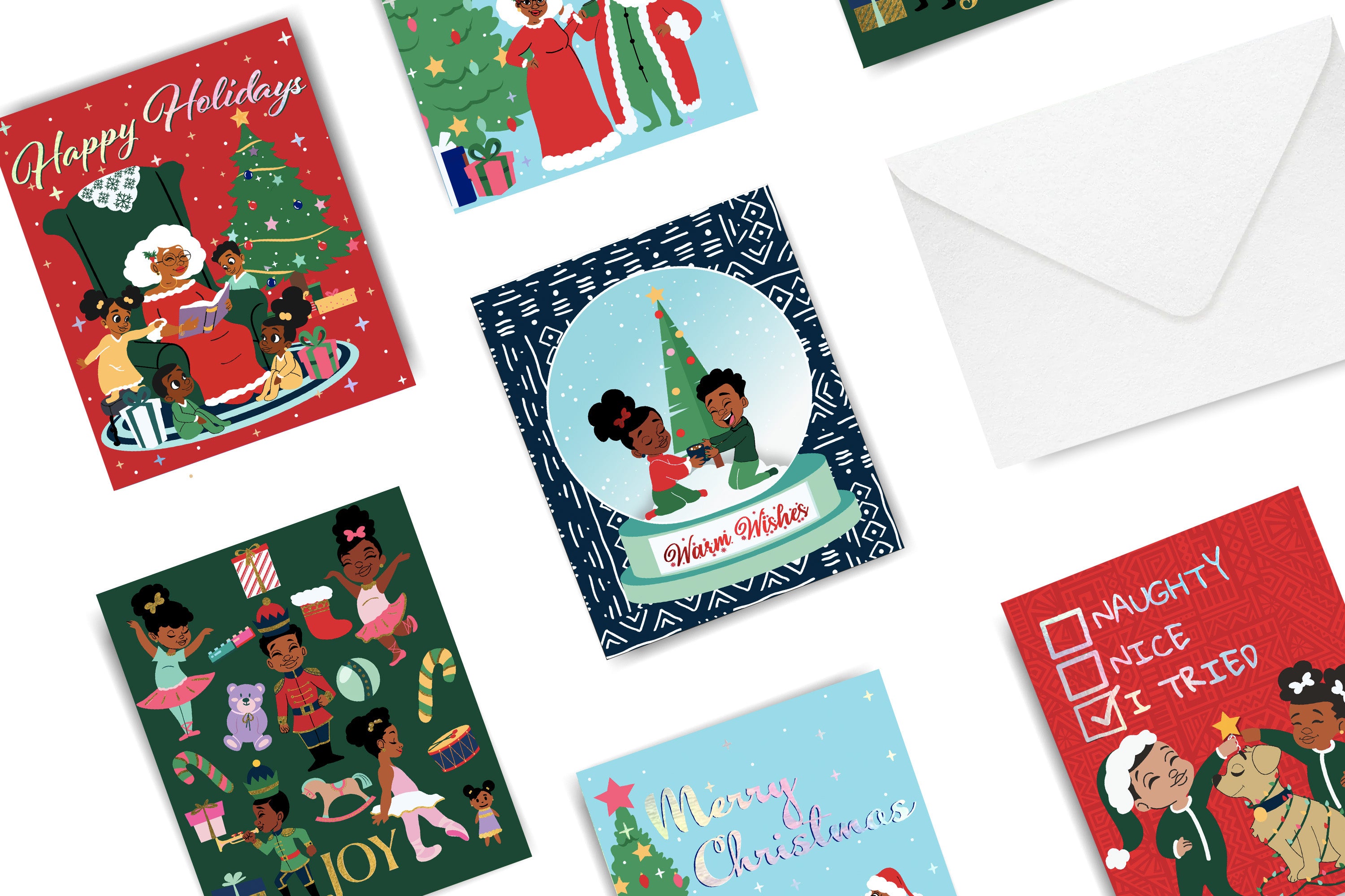 5 Pack Holiday Cards Snow Much Fun