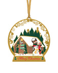 24K Gold Plated Holiday Snow Globe Ornament
